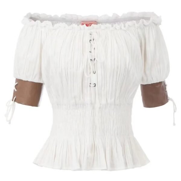 New European And American Long-sleeved Women's Medieval Top Clothing - Image 5