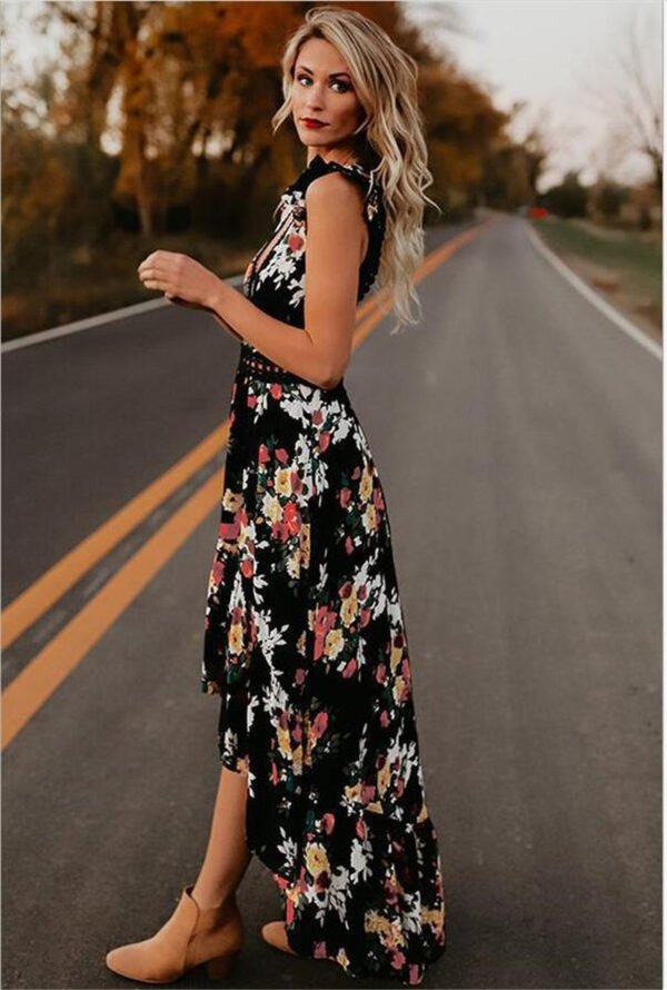 Sleeveless printing irregular dress - Image 3