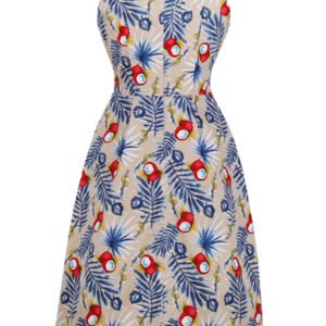 European And American Autumn And Winter Women'S Sexy Sling Lace-Up A-Line Floral Dress
