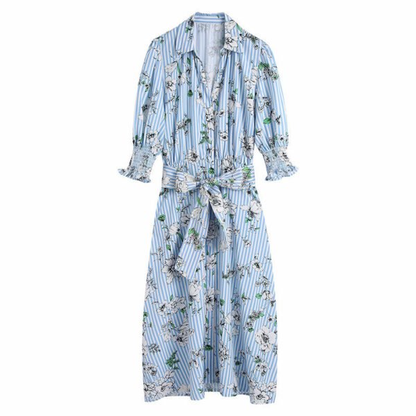 Summer New Style Printed Shirt Dress - Image 5