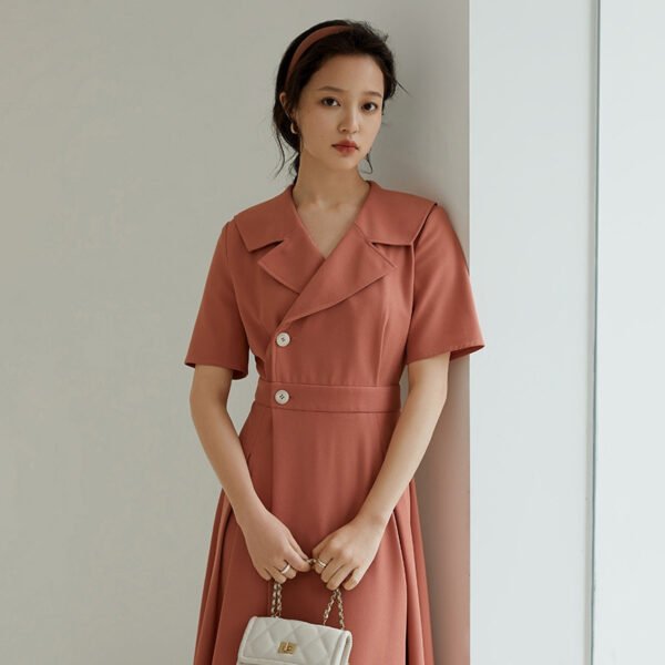 Professional Suit Dress Female Summer New Hepburn Style Temperament Was Thin Long Skirt - Image 5