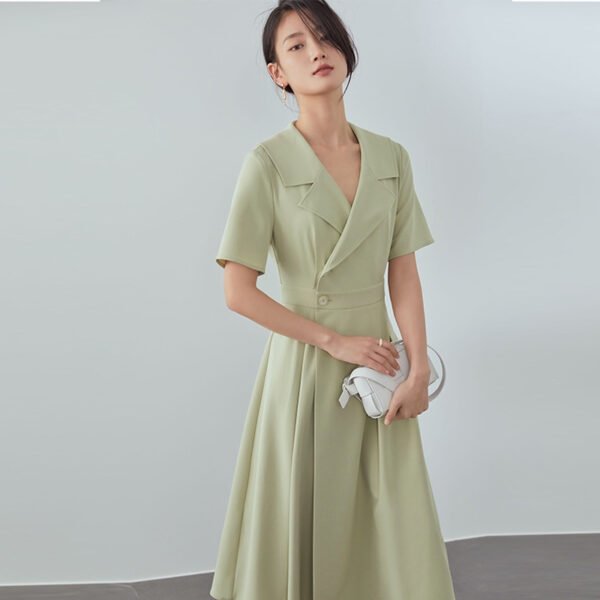 Professional Suit Dress Female Summer New Hepburn Style Temperament Was Thin Long Skirt - Image 3