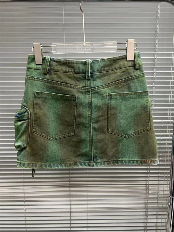 Summer Worn-out Heavy Industry Spray Painting Work Attire Slimming Denim Skirt - Image 6