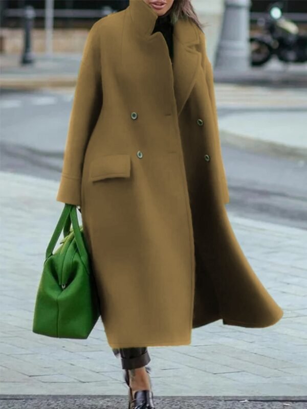 Long Woolen Coat Solid Color Temperament Commuting - Image 7
