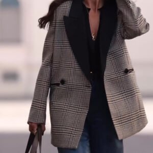 Commuting Casual Plaid Contrast Blazer