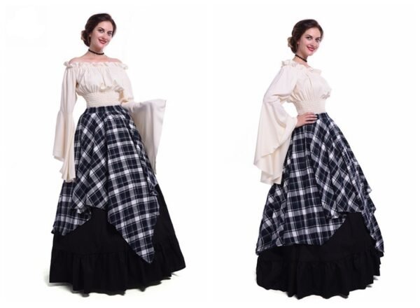 New European And American Long Sleeve Dress Women's Medieval Clothing - Image 5