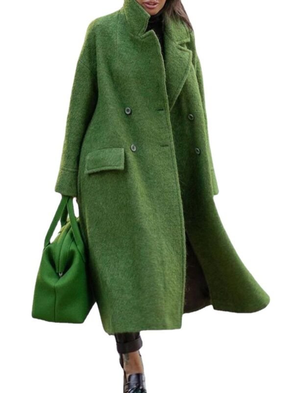 Long Woolen Coat Solid Color Temperament Commuting - Image 4