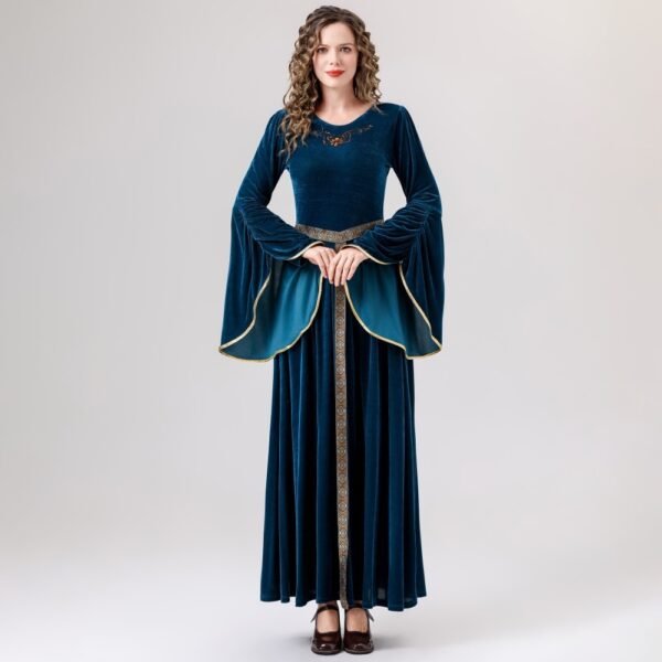 Medieval Clothing Adult Women's Retro Court Queen Long Dress Costumes - Image 4