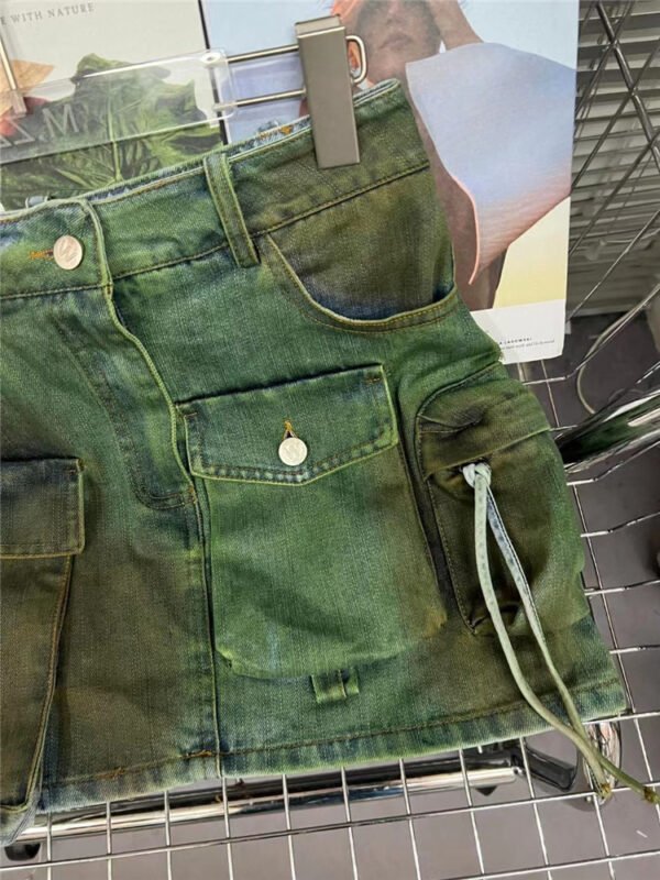 Summer Worn-out Heavy Industry Spray Painting Work Attire Slimming Denim Skirt - Image 2