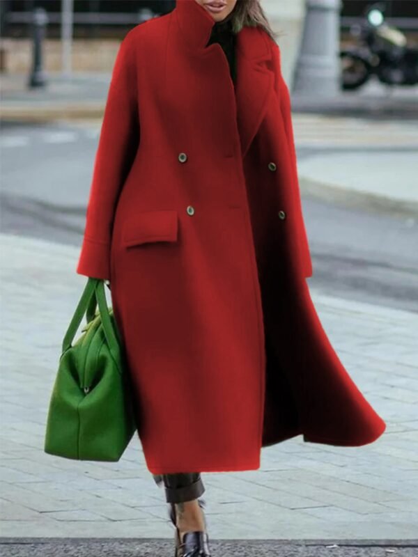 Long Woolen Coat Solid Color Temperament Commuting - Image 6