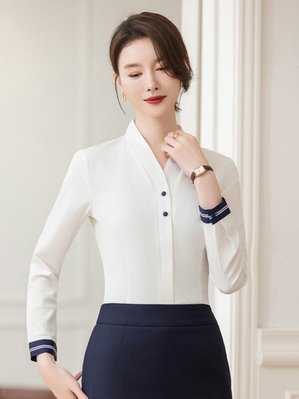 Women's Work Clothes White Shirt - Image 2