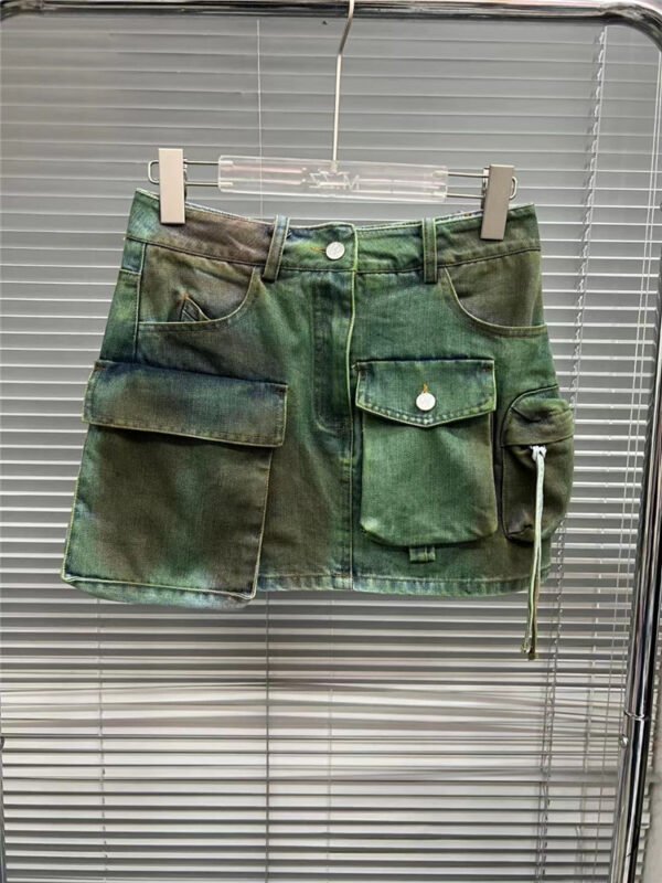 Summer Worn-out Heavy Industry Spray Painting Work Attire Slimming Denim Skirt - Image 3