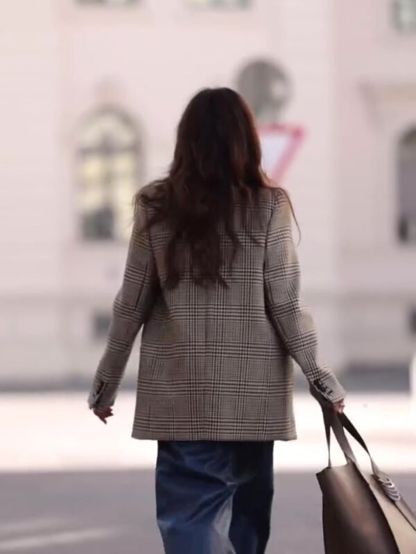 Commuting Casual Plaid Contrast Blazer - Image 3